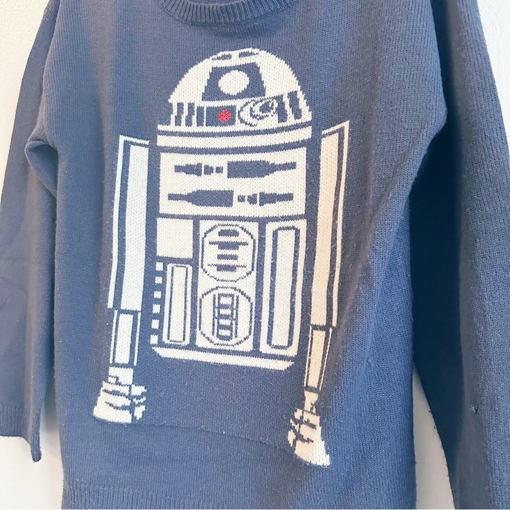 Vintage women’s Star Wars light weight blue sweater r2d2 small Lucas films - Picture 2 of 6